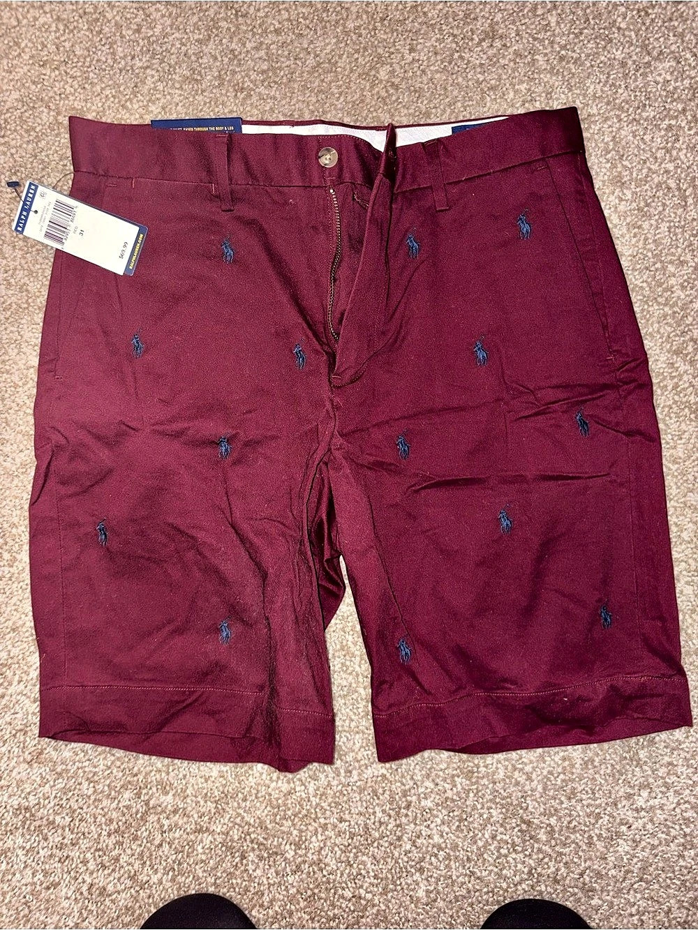 Polo Ralph Lauren Classic Fit Polo Pony Shorts in Burgundy